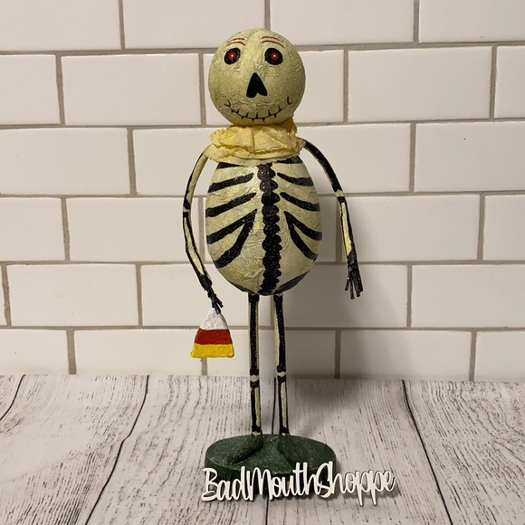 Holiday | Vintage Halloween Skeleton Paper Mache Candy Corn Decor
